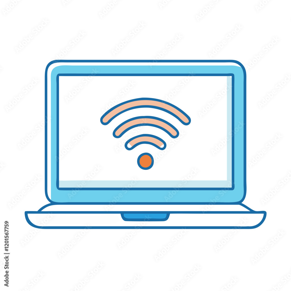 laptop with wi fi signal icon, laptop with wi fi signal vector illustration-simple illustration of laptop with wi fi signal, perfect for laptop with wi fi signal logos and themed design laptop with wi fi signal icon, laptop with wi fi signal vector illustration-simple illustration of laptop with wi fi signal, perfect for laptop with wi fi signal logos and themed design
