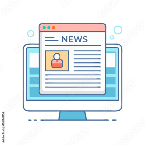 online news article icon, online news article vector illustration-simple illustration of online news article, perfect for online news article logos and themed design 