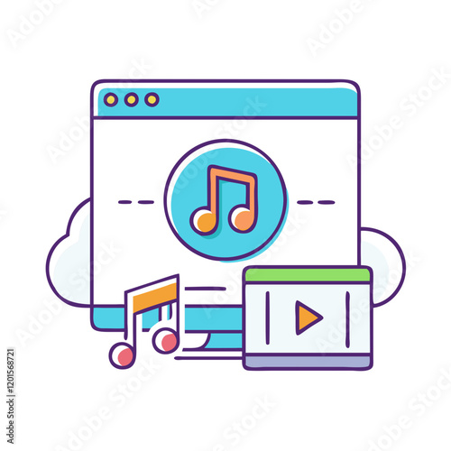 streaming music icon, streaming music vector illustration-simple illustration of streaming music, perfect for streaming music logos and themed design 