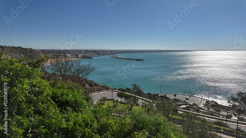 motion lapse video captures the scenic coastal view from 