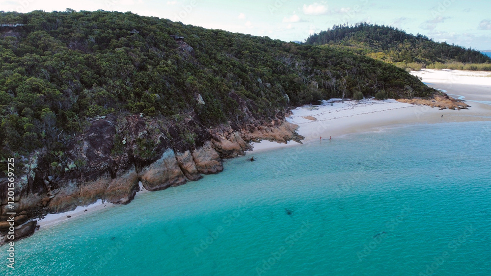 Whitehaven Beach - Aerial Drone View of Whitsunday Island Australia Whitehaven Beach - Aerial Drone View of Whitsunday Island Australia