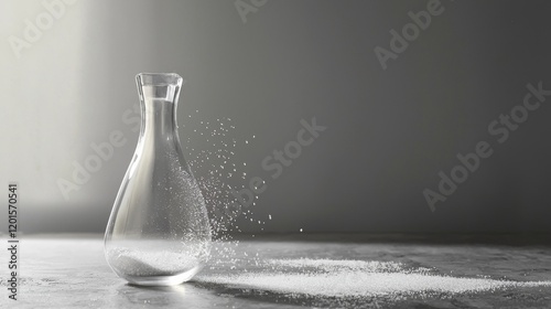 Glass pitcher splashing water on a smooth surface photo