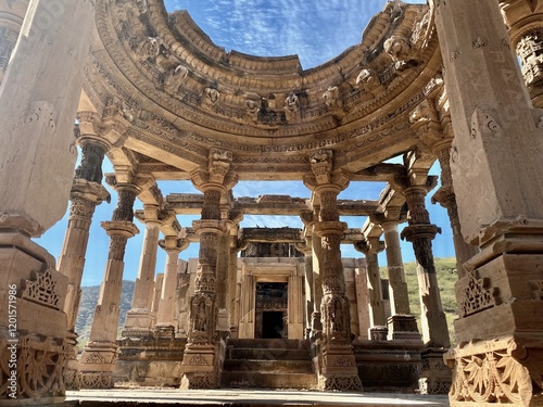 Barmer, India - April 13, 2024:- A historical temple made by the Parmars in the 11th -12th century located in barmer rajasthan. photo