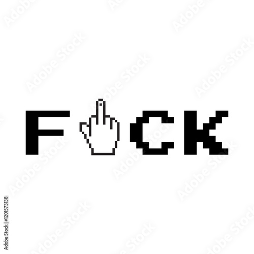 Middle finger pixel illustration