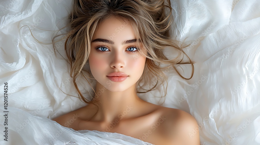 A beautiful woman with model features making a wish list, surrounded by a light and airy atmosphere, soft white colors with a touch of blue, cheerful expressions, ultra-realistic, photo-realistic A beautiful woman with model features making a wish list, surrounded by a light and airy atmosphere, soft white colors with a touch of blue, cheerful expressions, ultra-realistic, photo-realistic