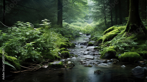 Serene Forest Creek - Lush Nature Photography