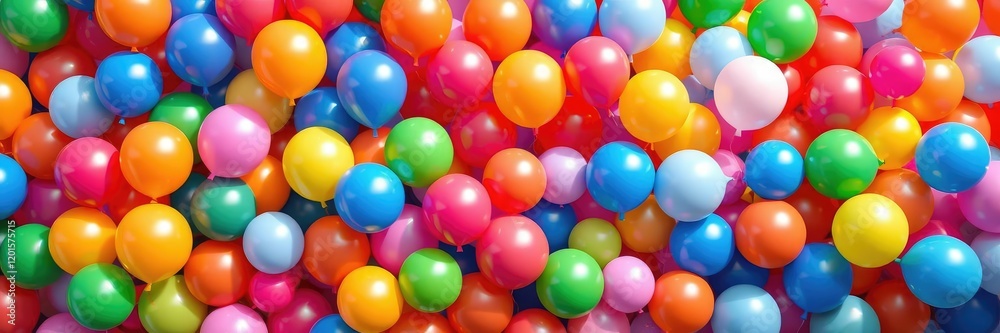 Bright and colorful background with jumbled balloons in various shapes, playful, abstract Bright and colorful background with jumbled balloons in various shapes, playful, abstract