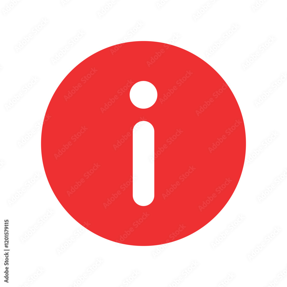 Information sign icon, information icon vector, info icon in white and red color in trendy flat style illustration isolated on white background. Information sign icon, information icon vector, info icon in white and red color in trendy flat style illustration isolated on white background.