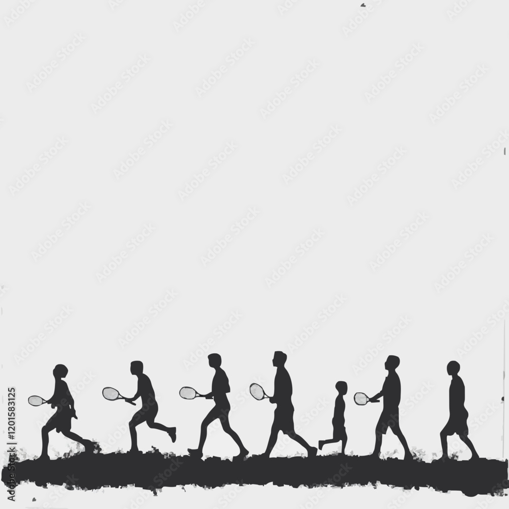 Simple Black Silhouettes of 10 Humans Performing Various Sports on a White Background Simple Black Silhouettes of 10 Humans Performing Various Sports on a White Background
