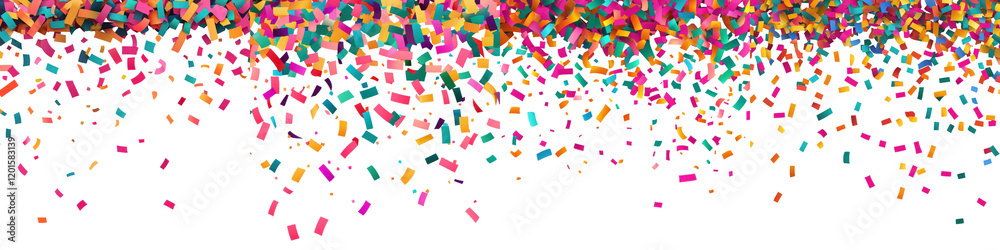 Vibrant abstract background with explosion of colorful confetti creating a festive and celebratory atmosphere  Multicolored paper shreds scattered in a dynamic joyful display