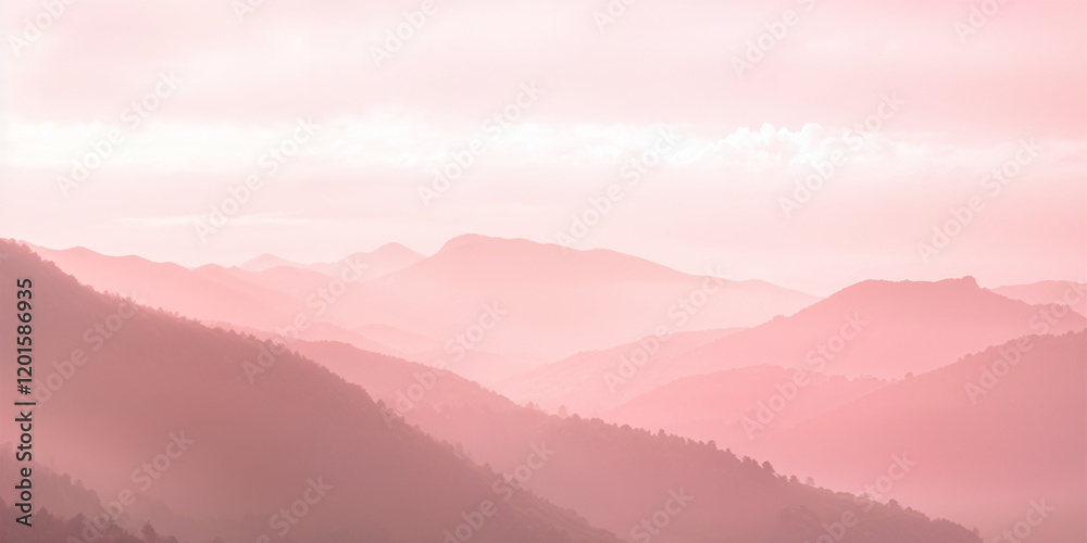 Obraz premium pink mountains in the morning