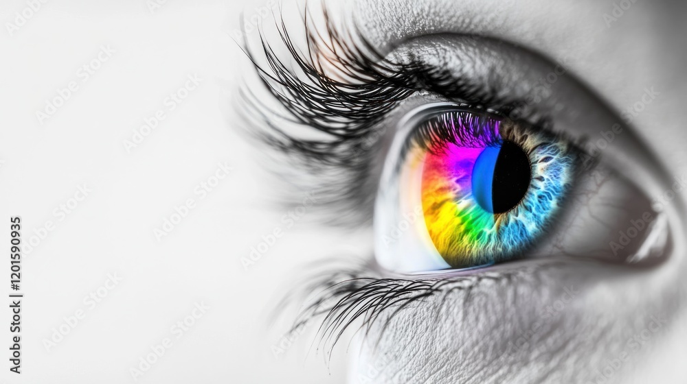 Obraz premium A Close Up of a Colorful Eye