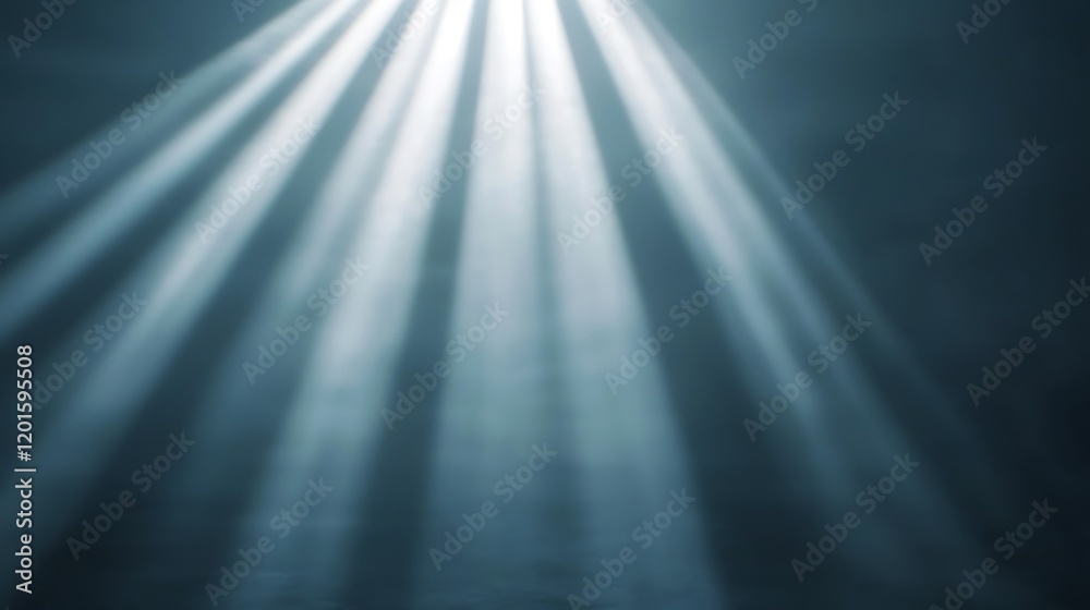 Obraz premium A serene image depicting soft beams of light breaking through a dark atmosphere, creating a tranquil and ethereal ambiance.