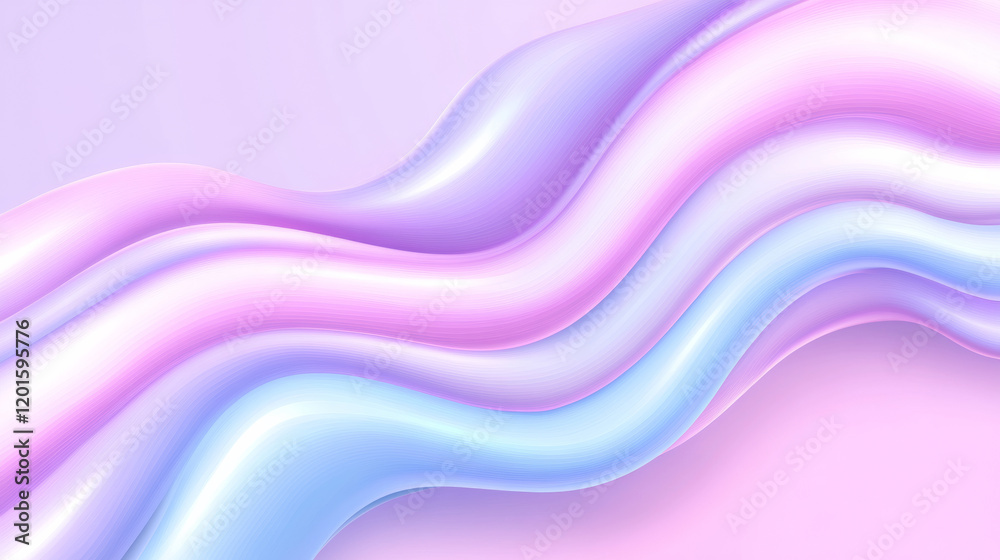 Abstract pastel waves in soft pink and blue hues