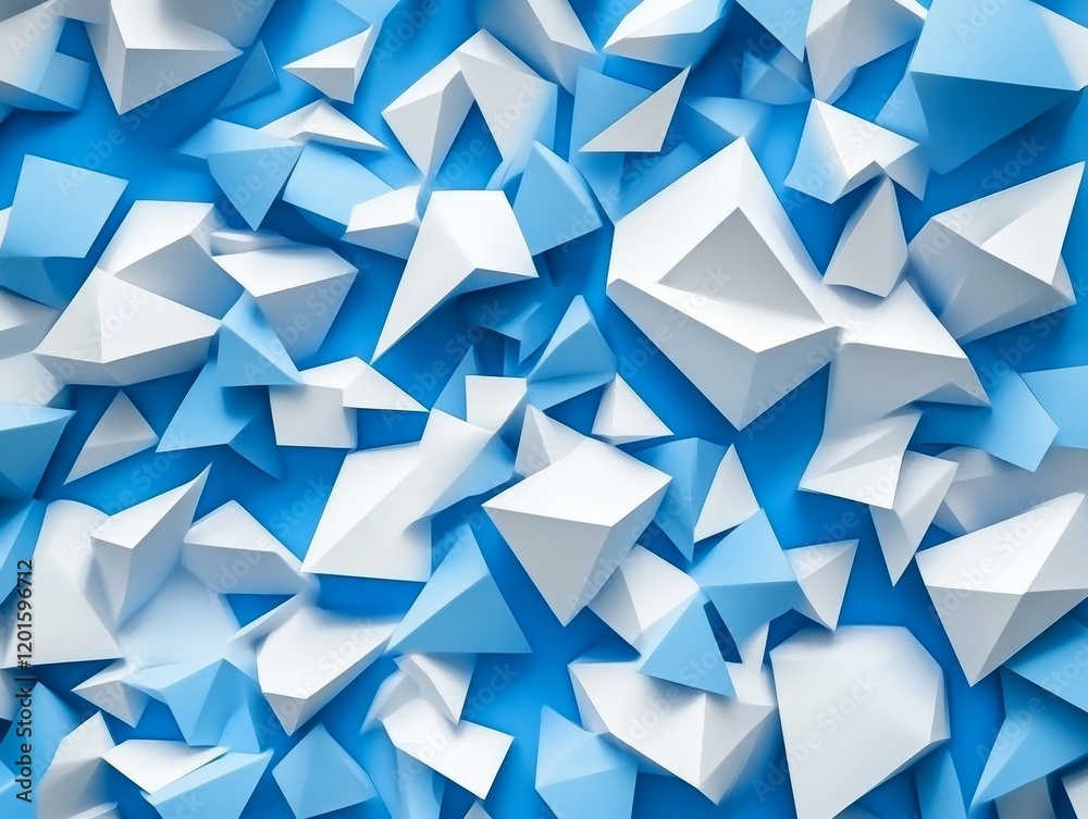 Abstract 3D background with blue and white geometric shapes. Abstract 3D background with blue and white geometric shapes.