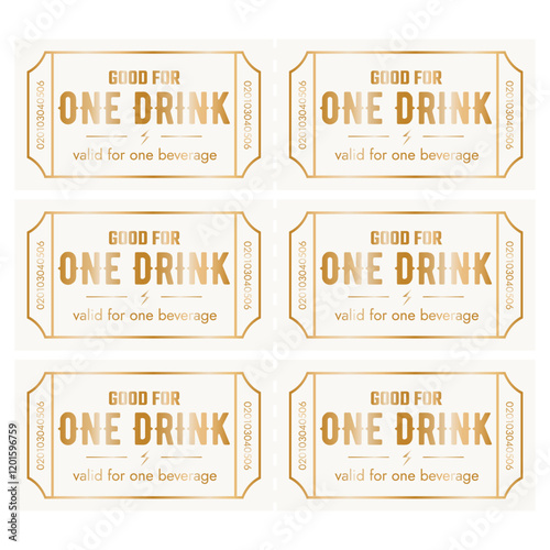 One Drink Coupon Golden Set 	
