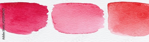 Red watercolor paint swatches, gradient shades, art supply