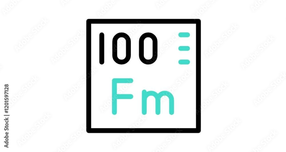 chemical element sign with atomic number Fm 100 chemical element sign with atomic number Fm 100