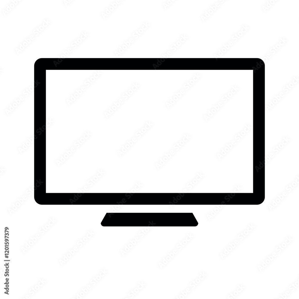 Computer PC monitor icon vector, monitor icon in flat trendy style illustration isolated on white background. Computer PC monitor icon vector, monitor icon in flat trendy style illustration isolated on white background.