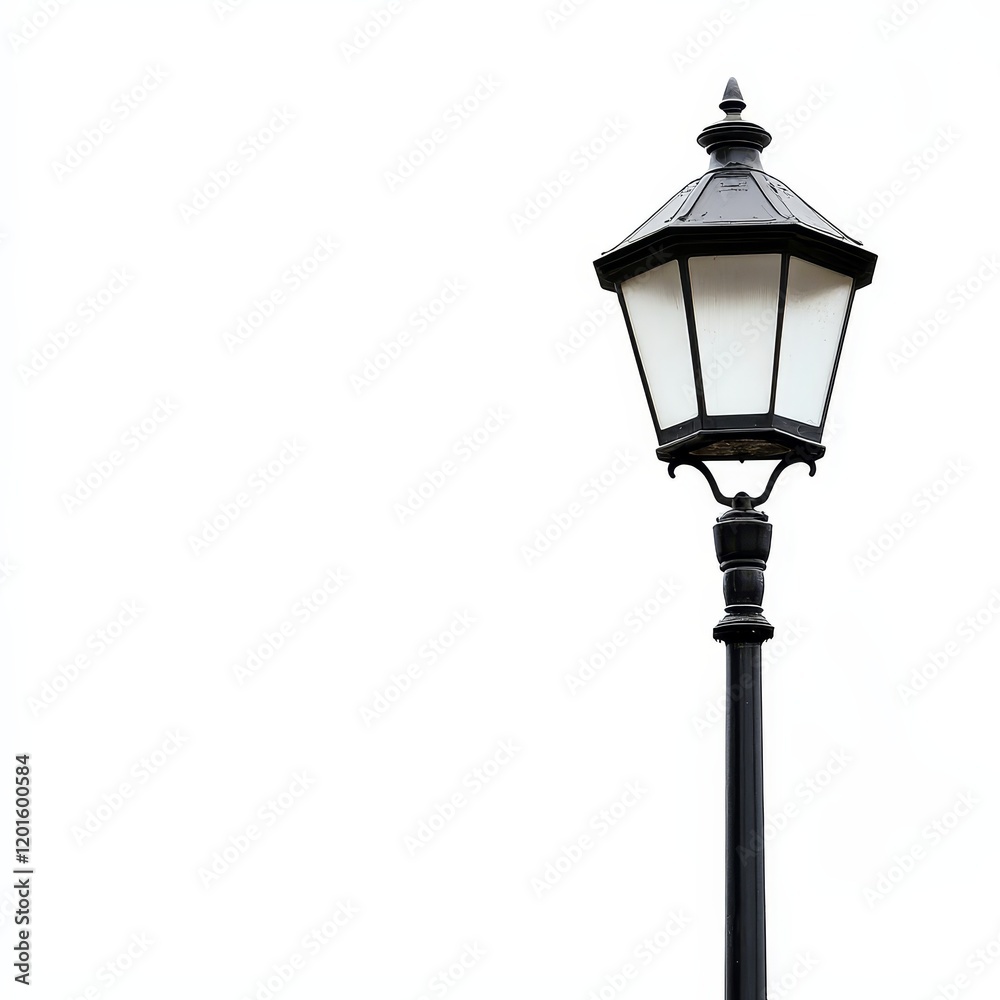 Isolated Street Lamp on White Background, Urban Design, Lighting, Modern Street Furniture, Minimalist Style Isolated Street Lamp on White Background, Urban Design, Lighting, Modern Street Furniture, Minimalist Style