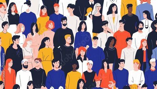 Diverse team of smiling businesspeople standing together in unity, symbolizing teamwork and success