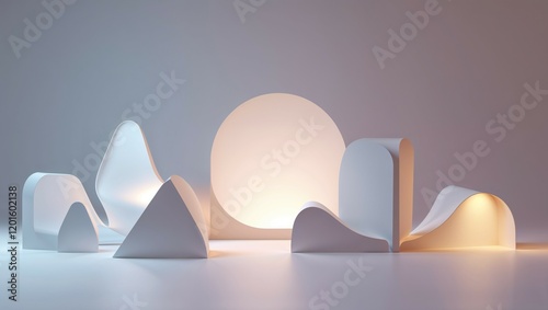 Cloud Computing Concept: 3D illustration of a blue cloud icon with sun shining, symbolizing data storage and processing in the internet