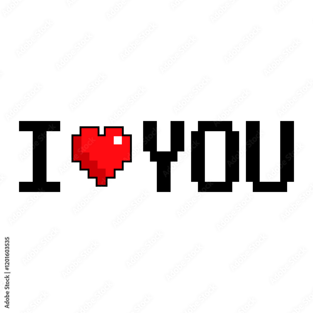 Obraz premium I love you pixel heart art