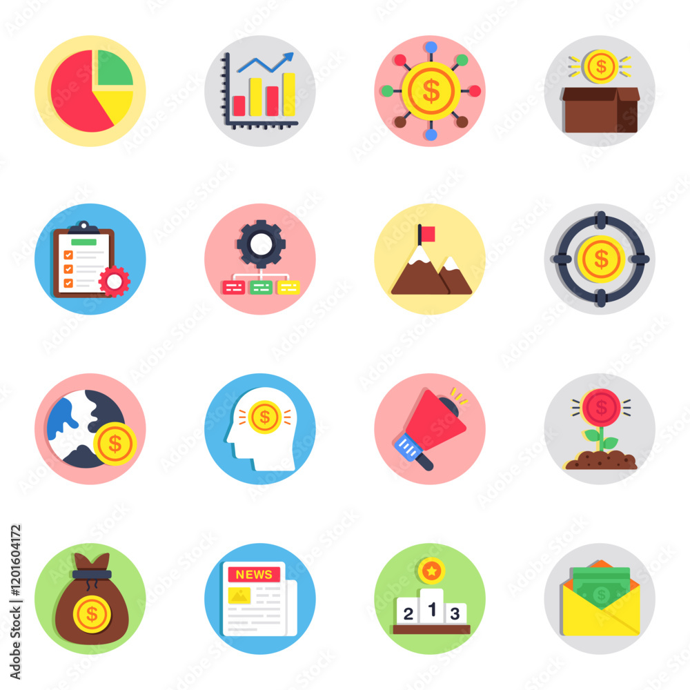 Pack of Data Analytics Flat Icon Pack of Data Analytics Flat Icon