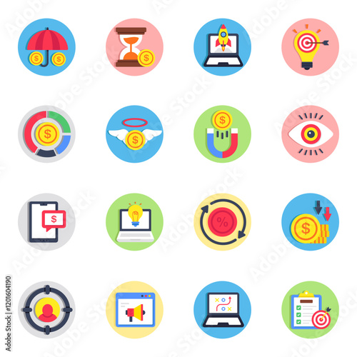 Pack of Statistics Flat Icon