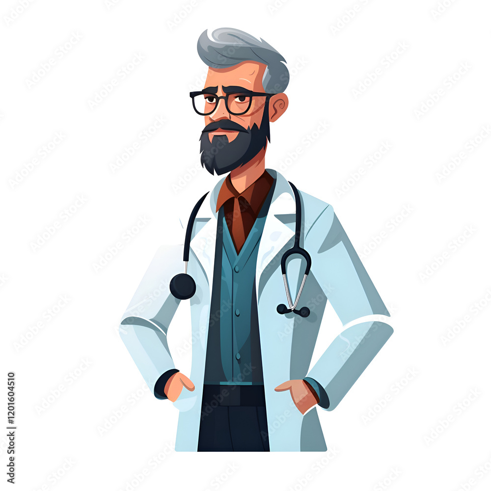 Portrait of a Male Doctor. Healthcare Professional in Medical Lab Coat