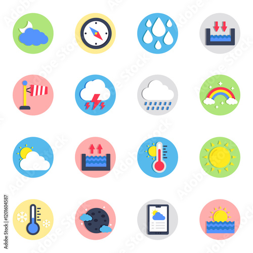 Set of Weather Flat Icons