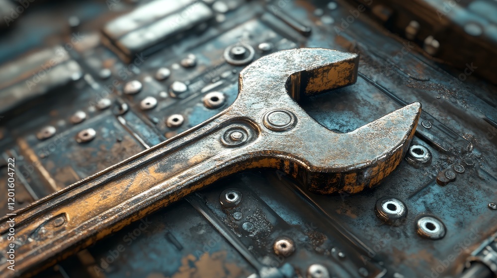 Wrench service tool icon - 3d illustration Wrench service tool icon - 3d illustration