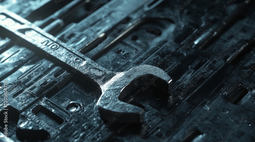 Fototapeta premium Wrench service tool icon - 3d illustration