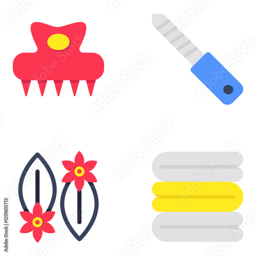 Set of Fashion Accessories Flat Icons