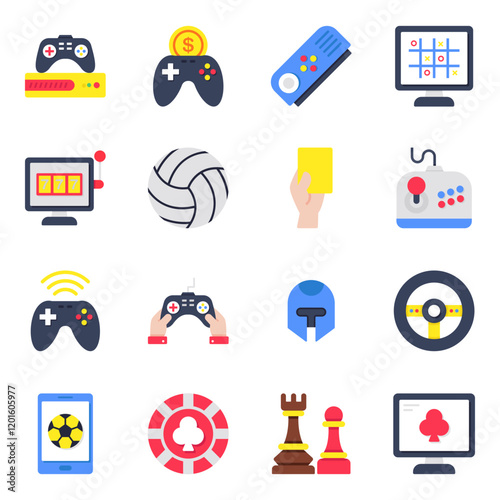 Set of Sports and Casino Flat Icons