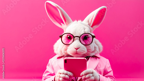 easter bunny with eggs