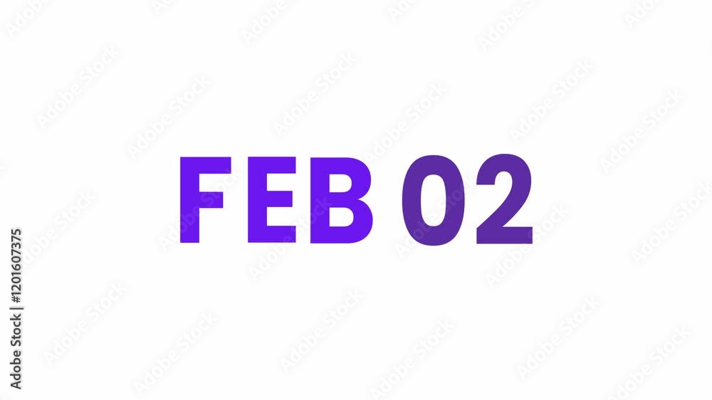 2nd February calendar icon animation. Alpha matte with transparent background 4K resolution. 2nd February calendar icon animation. Alpha matte with transparent background 4K resolution.