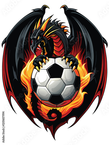 Illustrate a fierce dragon, scales shimmering with molten gold, wrapping its powerful body around a fiery inferno, its claws gripping the flames with an intensity that rivals the heat itself.