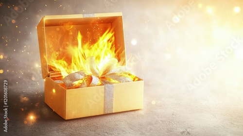 The soft flicker of firelight dances across the room, adding a magical touch to the festive scene.
