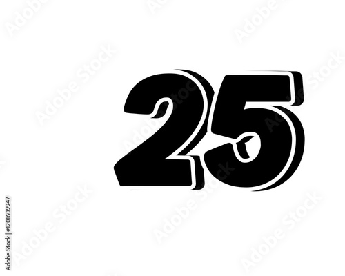 25 Number sign symbol simple design on transparent background for design elements