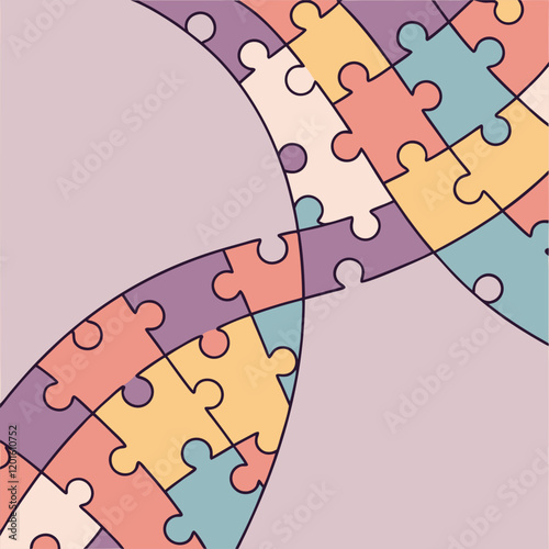 connecting piece puzzle elements vector