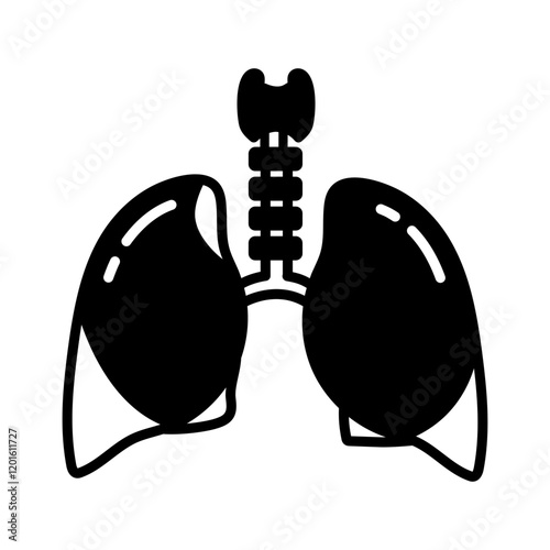 Lungs Glyph Icon, Vector illustration