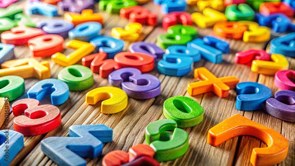 Vibrant Back to School Wooden Numbers Close-Up Drone Shot Vibrant Back to School Wooden Numbers Close-Up Drone Shot