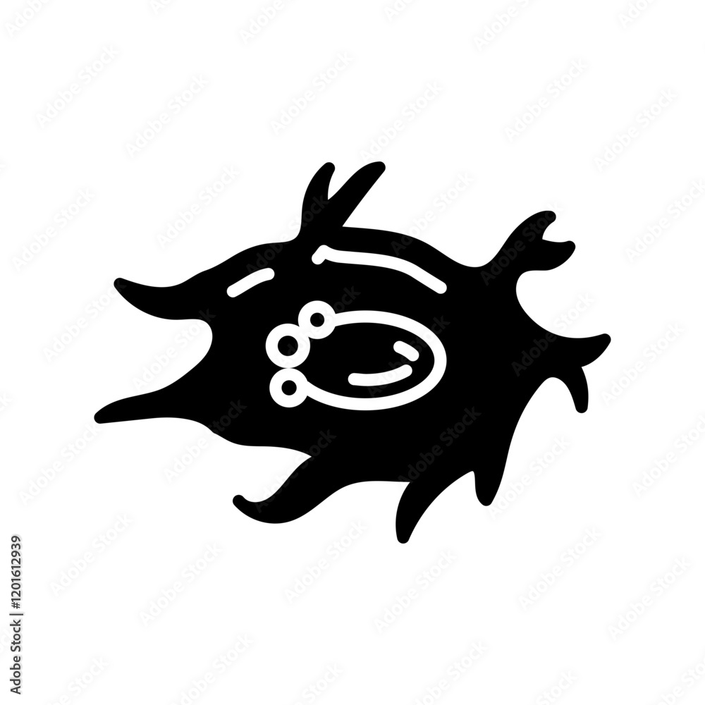 Bone Cell Glyph Icon, Vector illustration Bone Cell Glyph Icon, Vector illustration