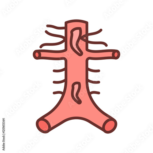 Abdominal Arteries Filled Icons , Vector illustration photo