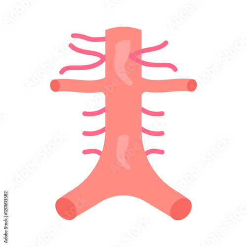 Abdominal Arteries Flat Icons, Vector illustration photo
