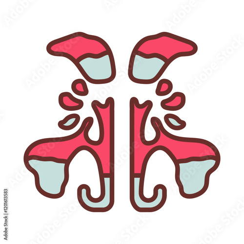 Sinuses Filled Icons , Vector illustration