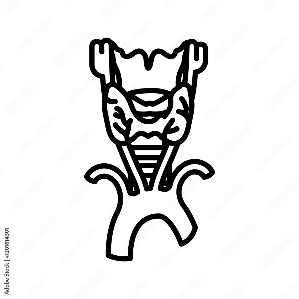 Inferior Thyroid Vein Outline Icon, Vector illustration Inferior Thyroid Vein Outline Icon, Vector illustration