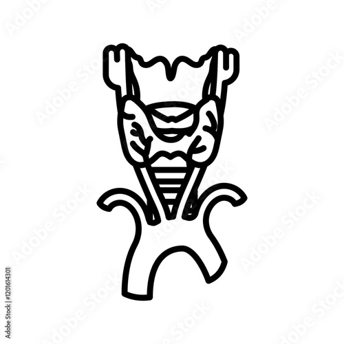 Inferior Thyroid Vein Outline Icon, Vector illustration