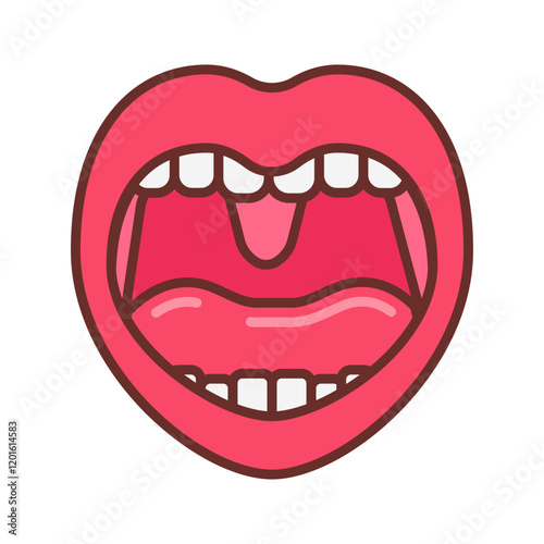 Oropharynx Filled Icons , Vector illustration
